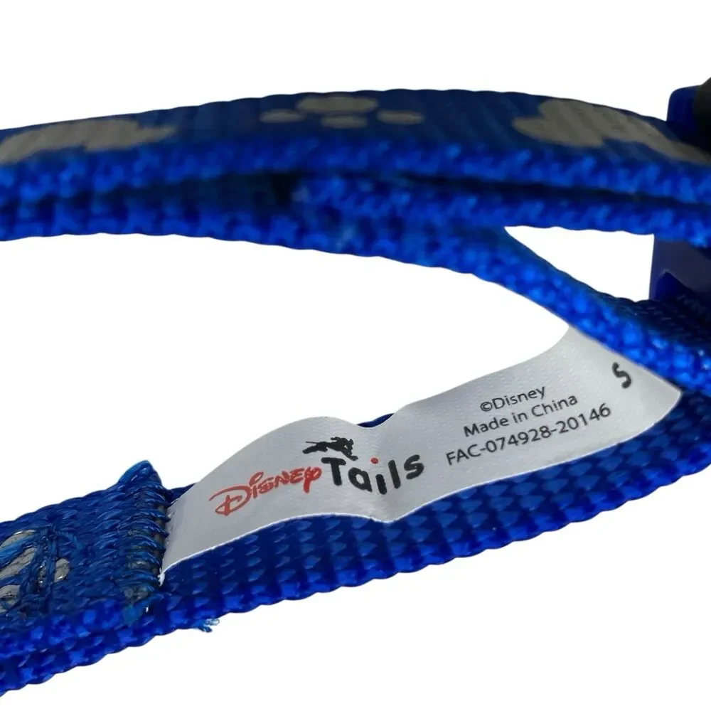 Disney Tails Mickey Mouse Dog Collar Small Blue Paw Print Reflective 9.75-14 In